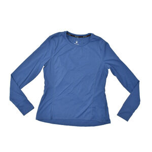 Spyder Active Women Blue Long Sleeve Base Layer Top Crewneck Solid Size L Nylon